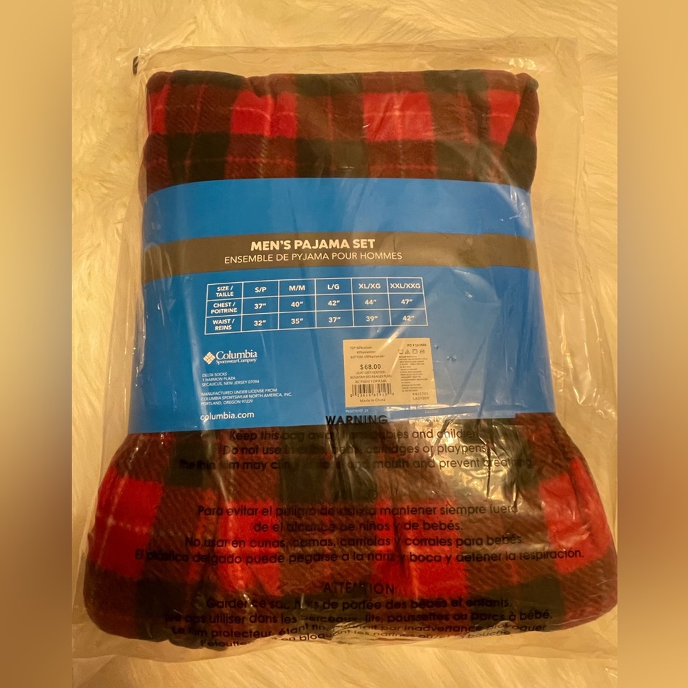 Columbia, Mens, PJ Set, Set of 2, Top & Bottom, Fleece/Cotton Blend, Gift, NWT